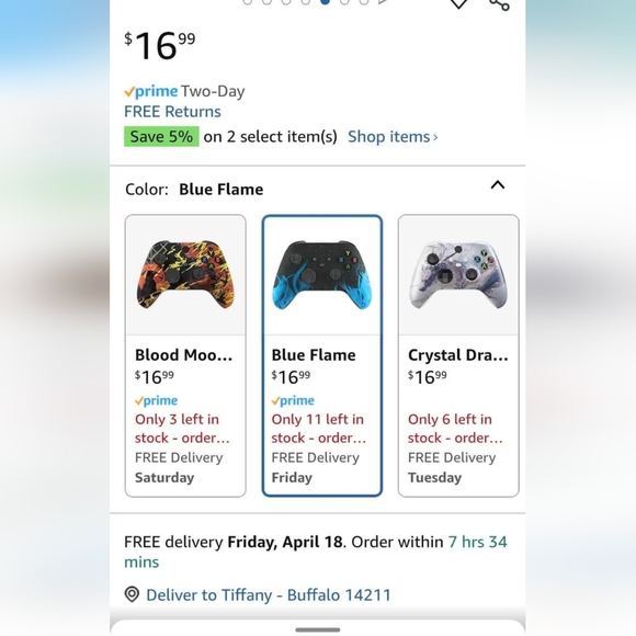 Blue Flame Xbox Controller Shell - Picture 2 of 2
